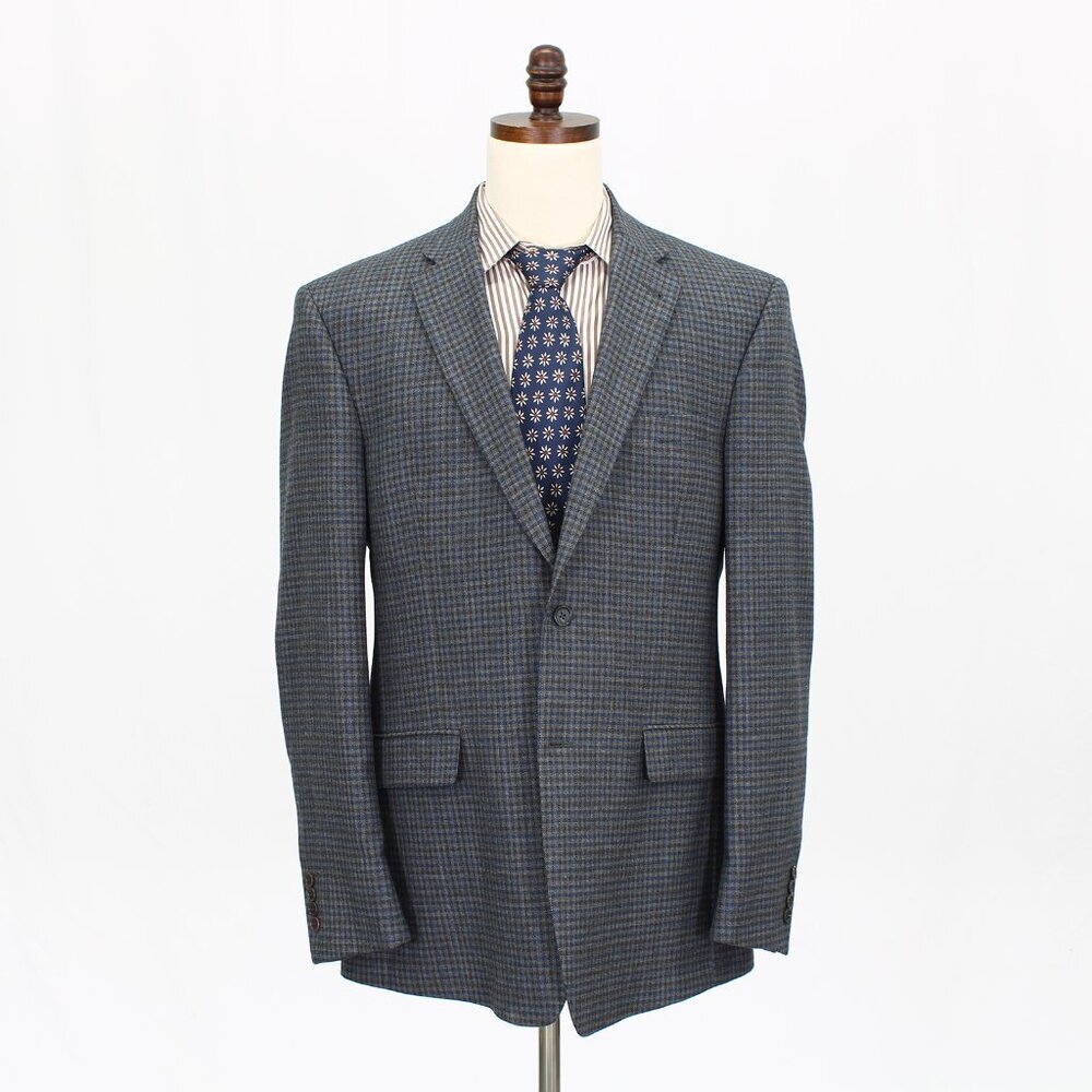 Jos. A. Bank 44l Gray Check 2-Button Sport Coat Blazer Jacket G368